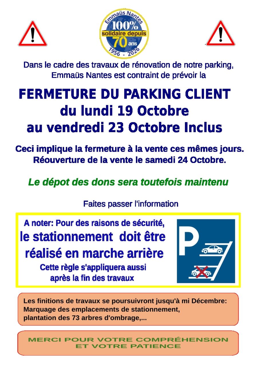 Panneau Affichage_Fermeture parking Oct 26